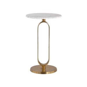 MASUTA DE CAFEA CELINE 40Ø, 825191, CONFECTIONATA DIN FIER SI MARMURA ALBA DE BASWARA, STIL MODERN - Img 4