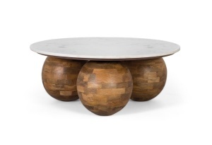 MASUTA DE CAFEA, COD 2163, DIN LEMN DE TEC SI MARMURA, ARTIM GROUP SELECTION
