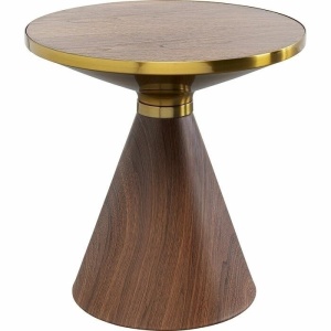 MASUTA DE CAFEA CONO WALNUT 50 CM, CONFECTIONATA DIN MDF SI OTEL, STIL MODERN