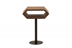 MASUTA DE CAFEA, HEXAGON, COD 38916, METAL SI LEMN MASIV, DESIGN VINTAGE - Img 6