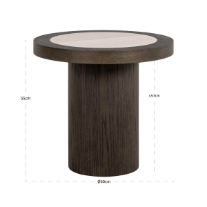 MASUTA DE CAFEA NANDO, 214218, CONFECTIONATA DIN FURNIR DE STEJAR, MDF, TRAVERTIN SI LEMN RECICLAT, MARO SI BEJ, STIL MODERN - Img 4