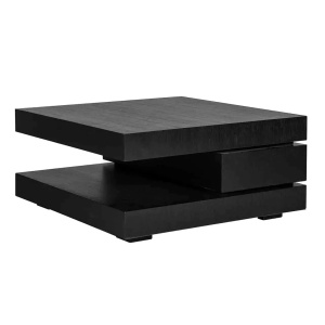 MASUTA DE CAFEA OAKURA, 90 CM, NEAGRA, DIN FURNIR DE STEJAR, RICHMOND INTERIORS