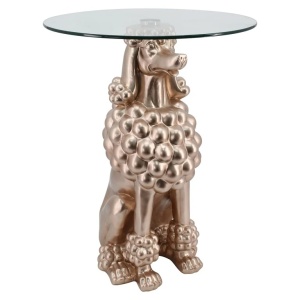 MASUTA DE CAFEA POODLE 48,5Ø, 825234, CONFECTIONATA DIN POLIRASINA SI STICLA, STIL MODERN