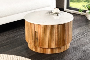 MASUTA DE CAFEA, TRES CHIC, 60CM, ROTUNDA, LEMN DE MANGO SI BLAT DIN MARMURA, ARTIM GROUP SELECTION