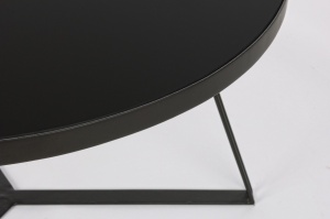 MASUTA DE CAFEA ZAIRA 70, NEAGRA, CONFECTIONATA DIN STICLA SI OTEL, STIL MODERN - Img 2