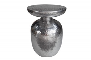 MASUTA DECORATIVA 36CM, ORIENT, DIN METAL DE CULOARE ARGINTIE, COD 40235, ASPECT INDUSTRIAL - Img 5