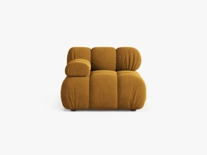 MODUL CANAPEA BELLIS, PE STANGA, GALBEN, CU TAPITERIE DIN CATIFEA BLUVEL, MICADONI