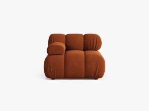 MODUL CANAPEA BELLIS, PE STANGA, TERACOTA, CU TAPITERIE DIN CATIFEA BLUVEL, MICADONI