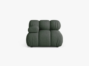 MODUL CANAPEA BELLIS, PE STANGA, VERDE INCHIS, CU TAPITERIE DIN TEXTIL STRUCTURAT LIBERTY, MICADONI