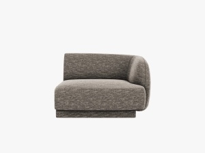 MODUL CANAPEA MILEY, PE DREAPTA, GRI, CU TAPITERIE DIN TEXTIL CHENILLE HAGA, MICADONI