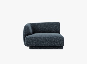 MODUL CANAPEA MILEY, PE STANGA, ALBASTRU, CU TAPITERIE DIN TEXTIL CHENILLE HAGA, MICADONI