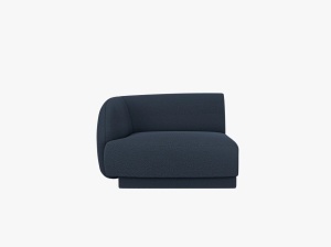 MODUL CANAPEA MILEY, PE STANGA, ALBASTRU INCHIS, CU TAPITERIE DIN TEXTIL BOUCLE BALOO, MICADONI