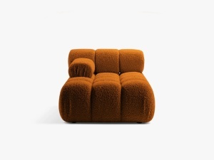 MODUL SEZLONG COLTAR BELLIS, CARAMIZIU, PE STANGA, CU TAPITERIE DIN TEXTIL BOUCLE ROLF, MICADONI