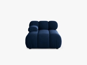MODUL SEZLONG COLTAR BELLIS, PE STANGA, ALBASTRU ROYAL, CU TAPITERIE DIN CATIFEA BLUVEL, MICADONI