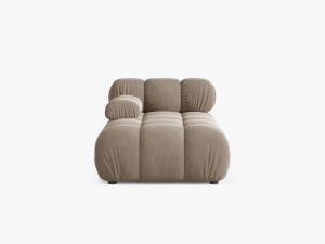 MODUL SEZLONG COLTAR BELLIS, PE STANGA, CAPPUCCINO, CU TAPITERIE DIN CATIFEA BLUVEL, MICADONI