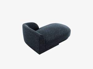 MODUL SEZLONG MILEY, PE DREAPTA, ALBASTRU, CU TAPITERIE DIN TEXTIL CHENILLE HAGA, MICADONI - Img 3