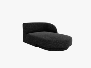 MODUL SEZLONG MILEY, PE DREAPTA, GRI ANTRACIT, CU TAAPITERIE DIN TEXTIL CHENILLE EDEN, MICADONI
