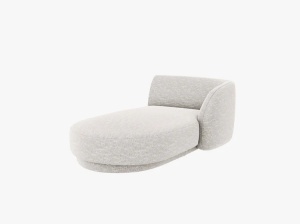 MODUL SEZLONG MILEY, PE DREAPTA, GRI DESCHIS, CU TAPITERIE DIN TEXTIL CHENILLE HAGA, MICADONI - Img 2