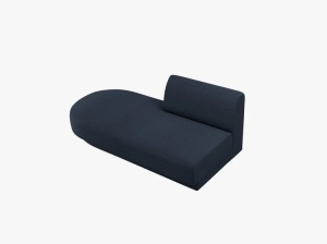 MODUL SEZLONG MILEY, PE STANGA, ALBASTRU INCHIS, CU TAPITERIE DIN TEXTIL BOUCE BALOO, MICADONI - Img 2