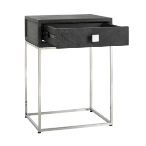 NOPTIERA BLACKBONE, NEGRU RUSTIC/CROM, DIN FURNIR DE STEJAR SI METAL, RICHMOND INTERIORS - Img 6