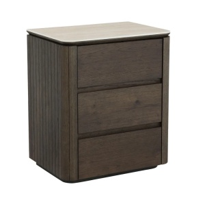 NOPTIERA RITZ CU 3 SERTARE, 8633, CONFECTIONATA DIN TRAVERTIN CERAMIC, FURNIR DE STEJAR MDF, LEMN RECICLAT, SI METAL, RICHMOND INTERIORS