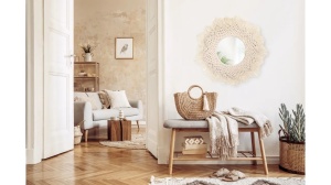 OGLINDA BAIE REA BOHO 322051, 60CM, NATURAL, DIN STICLA, CALITATE SUPERIOARA - Img 4