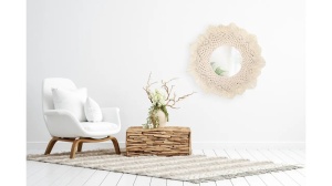 OGLINDA BAIE REA BOHO 322051, 60CM, NATURAL, DIN STICLA, CALITATE SUPERIOARA - Img 5