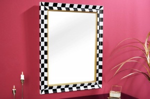 OGLINDA DE PERETE, CHESS 80CM, NEGRU- ALB-AURIU, COD 43630, MODEL DEOSEBIT