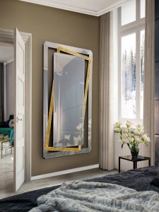 OGLINDA DECORATIVA 180CM, NORA 693646, AURIU/ARGINTIU, DESIGN MODERN