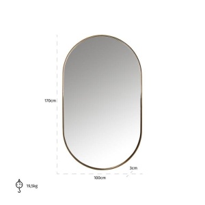 OGLINDA DECORATIVA OVALA SKYLAR, AURIE, 170 CM, STIL MODERN, MI-0071 - Img 3