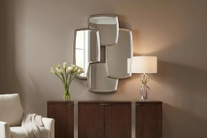 OGLINDA DEOSEBITA, QUADRA 90CM, RAMA ARGINTIE, POLIURETAN, MDF SI OGLINDA, ARTIM GROUP SELECTION