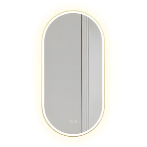 Oglindă LED OVL 50x100cm Brush Gold