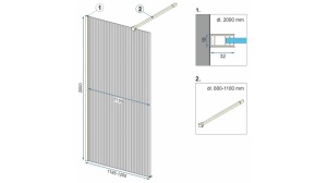 PARAVAN DE DUS REA AERO INTIMO WALK IN, 120CM, NEGRU MAT, DIN STICLA, CALITATE SUPERIOARA - Img 6