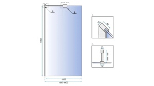 PARAVAN DE DUS REA AERO N, 110CM, CROM, DIN STICLA, CALITATE SUPERIOARA - Img 5