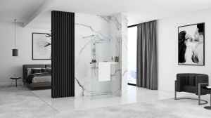 PARAVAN DE DUS REA N, 120CM, CROM, DIN STICLA, CALITATE SUPERIOARA - Img 3