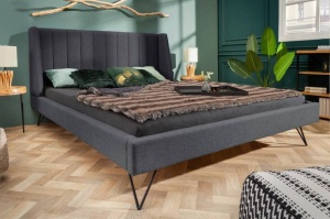 PAT( CADRU), BEAUTE 160X 200CM, COD 40763, DIN LEMN MASIV SI TEXTIL - Img 2