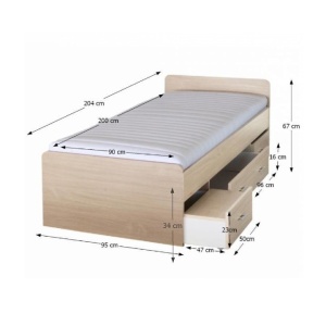 PAT CU SERTARE DE O PERSOANA 90x200 DUET STIL MODERN TK - Img 2