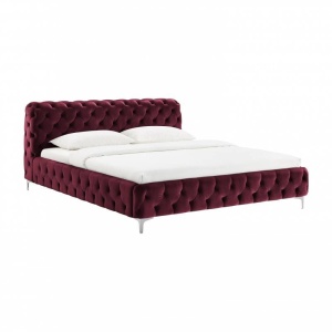 PAT DIN CATIFEA, BAROCK 180X200CM, DE CULOARE BORDO, COD 41437 - Img 4