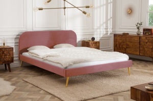 PAT DUBLU FAMOUS CU TAPITERIE DIN CATIFEA ROZ 39693 STIL MODERN