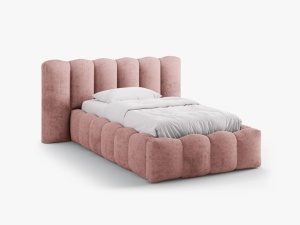 PAT SINGLE LUPINE, ROZ, CU TAPITERIE DIN TEXTIL CHENILLE PERFECT HARMONY, MICADONI