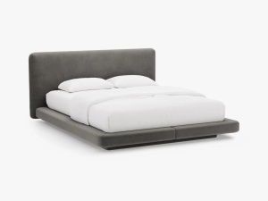 PAT TAPITAT LINEA, 180X200, GRRI INCHIS, CU TAPITERIE DIN CATIFEA MAGIC VELVET, MICADONI
