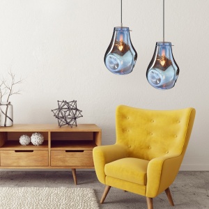 PENDUL BLUE APP327-1CP, 20x30 cm, ALBASTRU TRANSPARENT, DIN STICLA, STIL MODERN, TU - Img 2