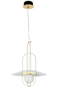 PENDUL CU LED-URI FUENTE, ALAMA/ALB, DIN METAL SI STICLA, STIL MODERN, B2 - Img 7