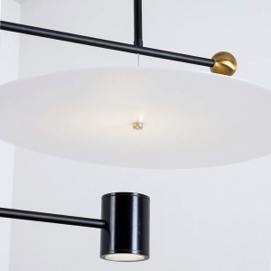 PENDUL LED APP589-1CP, 80x45 cm, NEGRU SI AURIU, DIN OTEL DE INALTA CALITATE, STIL MODERN, TU - Img 3