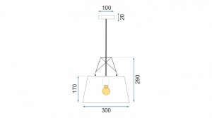 PENDUL METAL WHITE APP422-1CP, 30x29 cm, ALB, DIN METAL, STIL MODERN, TU - Img 5