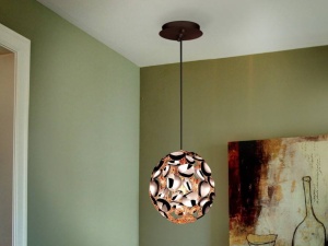 PENDUL NARISA, 18 CM, AURIU ROSE/MARO INCHIS, DIN METAL SI ACRIL, STIL MODERN