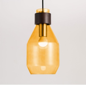PENDUL ORANGE GLASS APP435-1CP, 17.5X28 cm, NEGRU/PORTOCALIU, DIN STICLA SI METAL, STIL MODERN, TU - Img 3