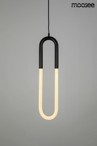 PENDUL PUZO S, NEGRU/ALB, CONFECTIONAT DIN STICLA SI METAL, STIL MODERN - Img 2