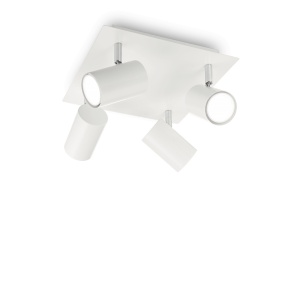 PLAFONIERA SPOT PL4, ALB, DIN METAL, STIL MODERN
