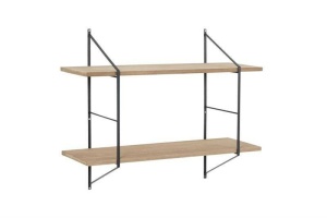RAFT BELFAST, DIN METAL SI LEMN, NATURAL/NEGRU, STIL MODERN B2